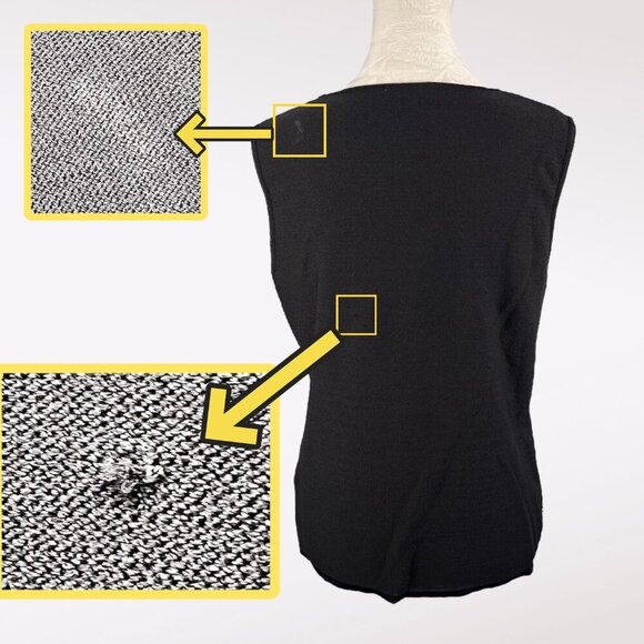 Tahari Striped Knit Tank Top Black White Sleeveless Size 8 - Picture 10 of 10